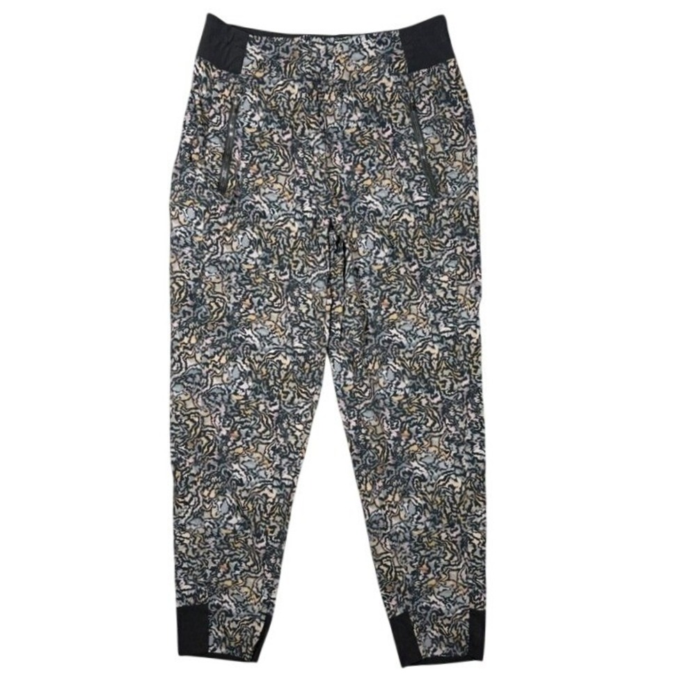 Athleta Womens Gray Abstract Print Zip Pocket Jogger Pants Size 6
